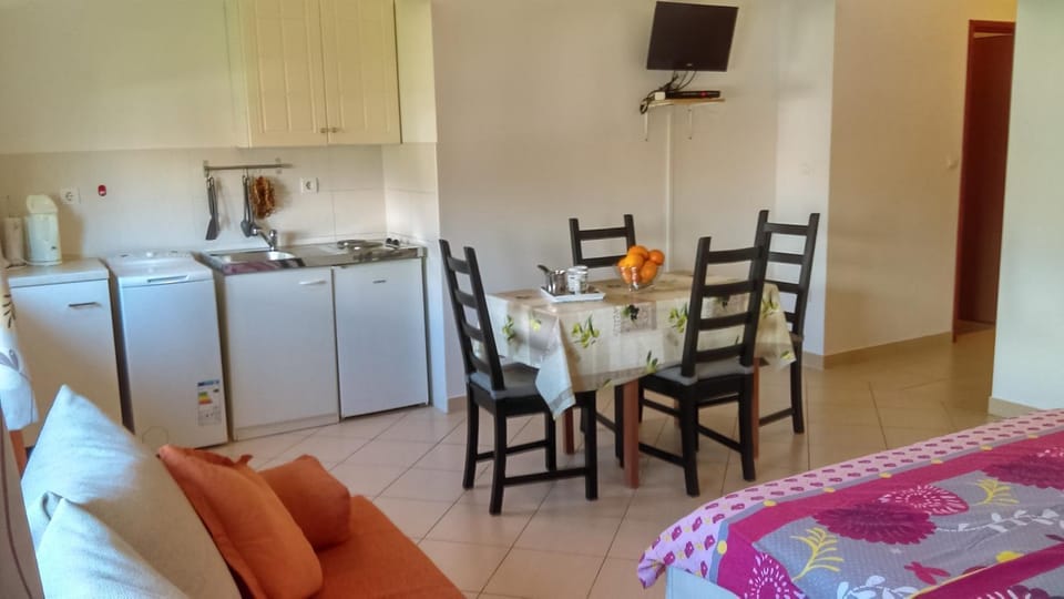 Coffee/tea facilities, Kitchen or kitchenette, Living room, Seating area, Dining area, Bedroom, Area and facilities