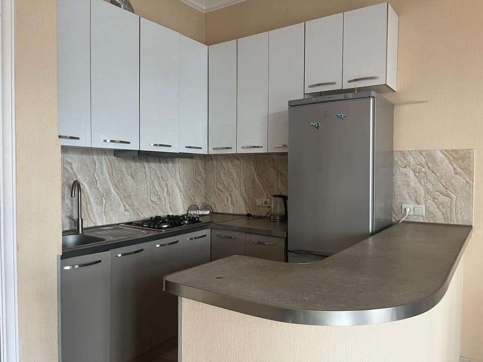 Kitchen or kitchenette, stove, kitchen