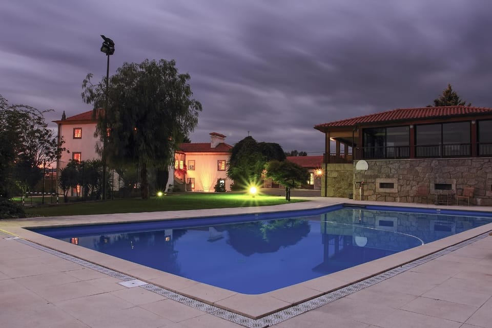 Property building, Night, Pool view, Swimming pool