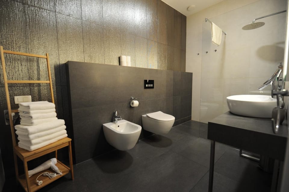 Shower, Toilet, Bathroom, bidet, towels