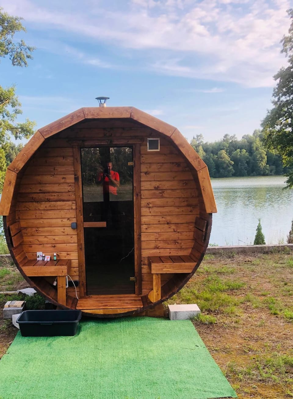 Domki nad jeziorem Mieruniszki Nature lodge in Lithuania