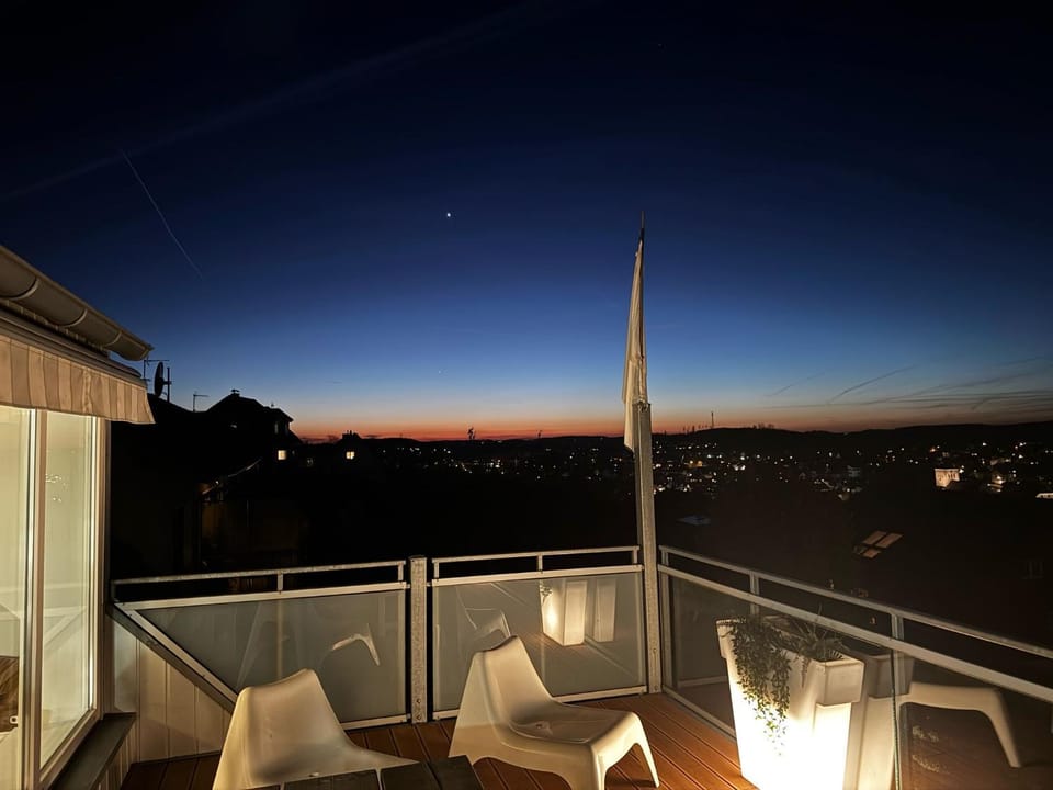 Night, View (from property/room), Balcony/Terrace, Sunset