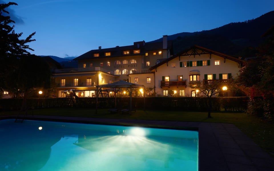 Property building, Swimming pool, Sunset