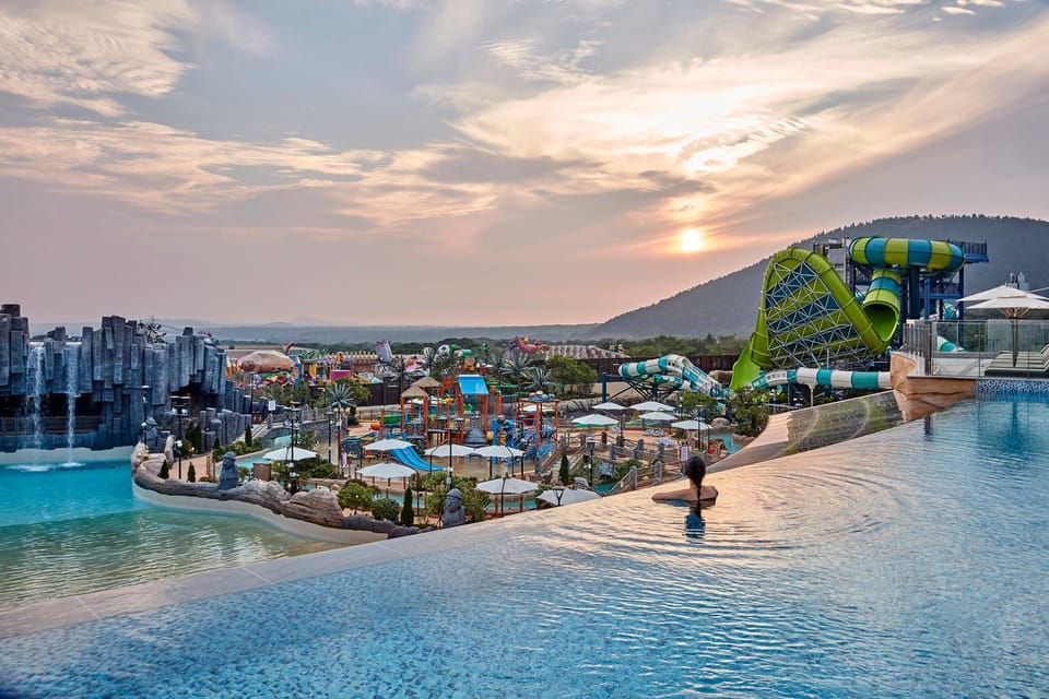 Pool view, Swimming pool, Sunset