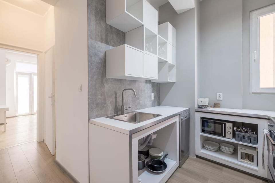 Kitchen or kitchenette, dishwasher