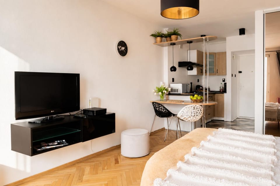 Communal lounge/ TV room, Bed, TV and multimedia, Kitchen or kitchenette, Living room, Photo of the whole room, Seating area, Dining area, Evening entertainment, Bedroom, oven