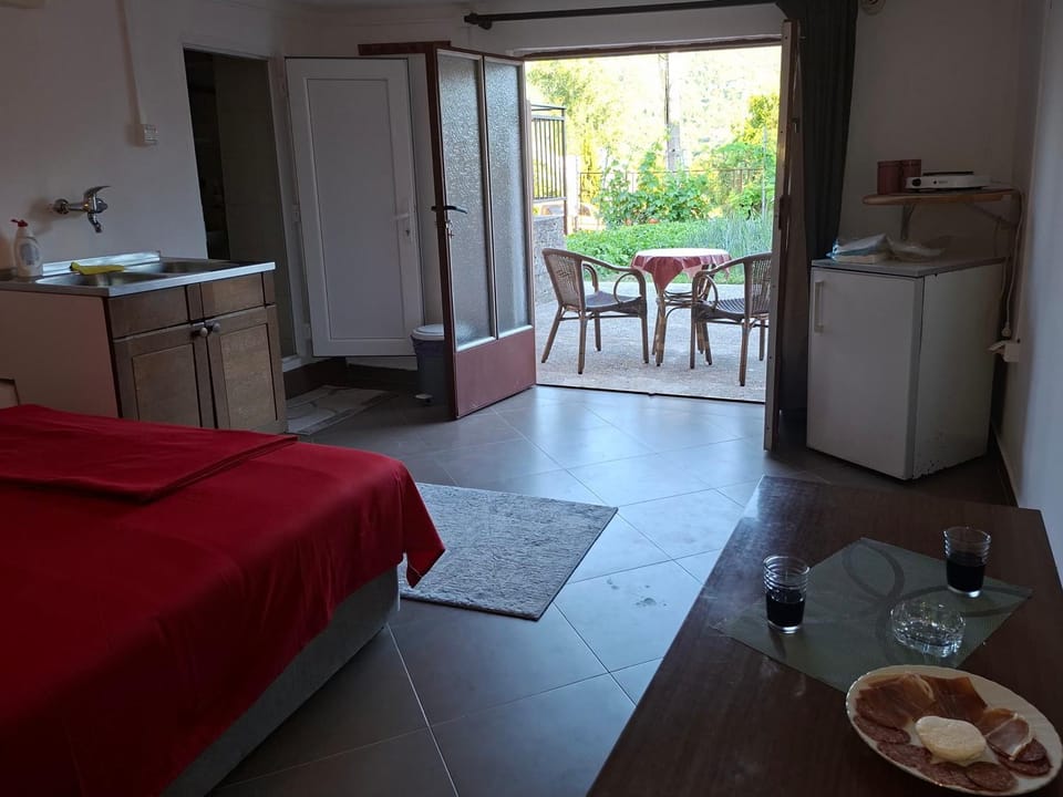 Kitchen or kitchenette, Photo of the whole room, Seating area, Dining area, Bedroom