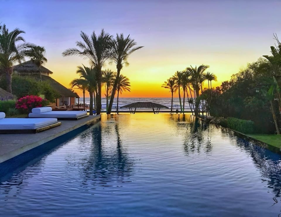 Pool view, Swimming pool, Sunset
