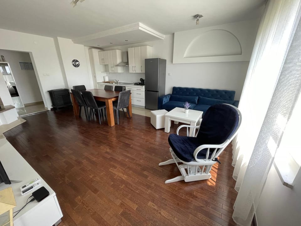 Kitchen or kitchenette, Living room, Dining area, minibar, pet friendly