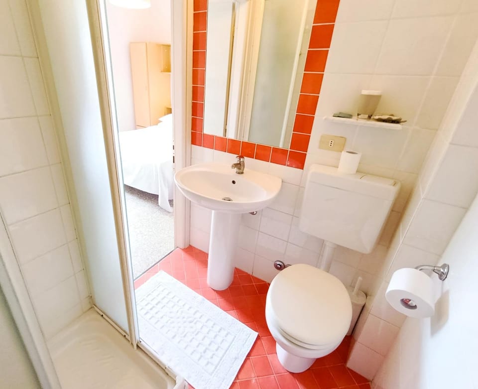Shower, Toilet, bidet, towels