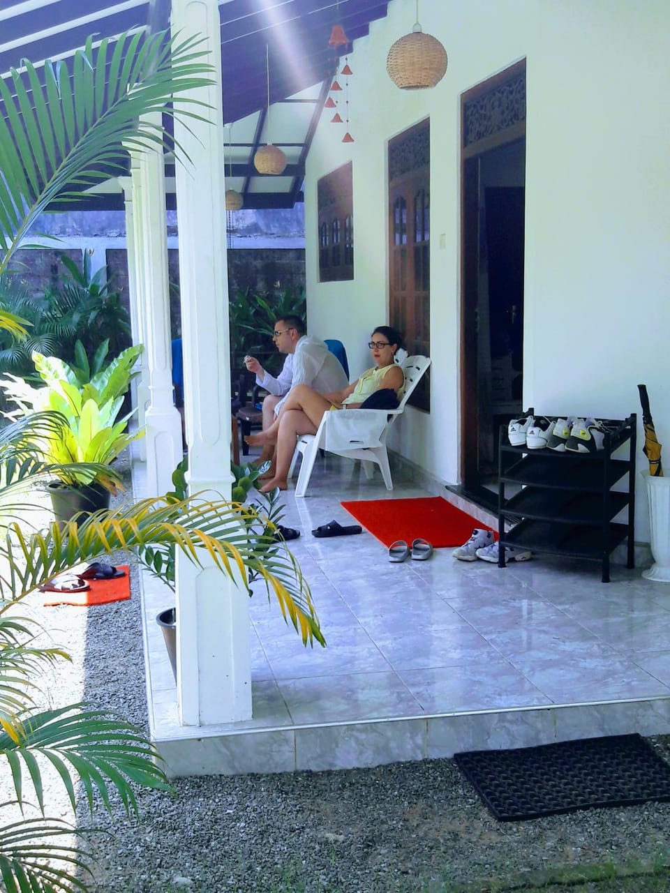 Patio, Day, People, Seating area, group of guests
