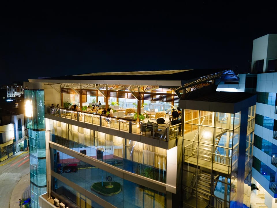 Property building, Night, View (from property/room), Balcony/Terrace