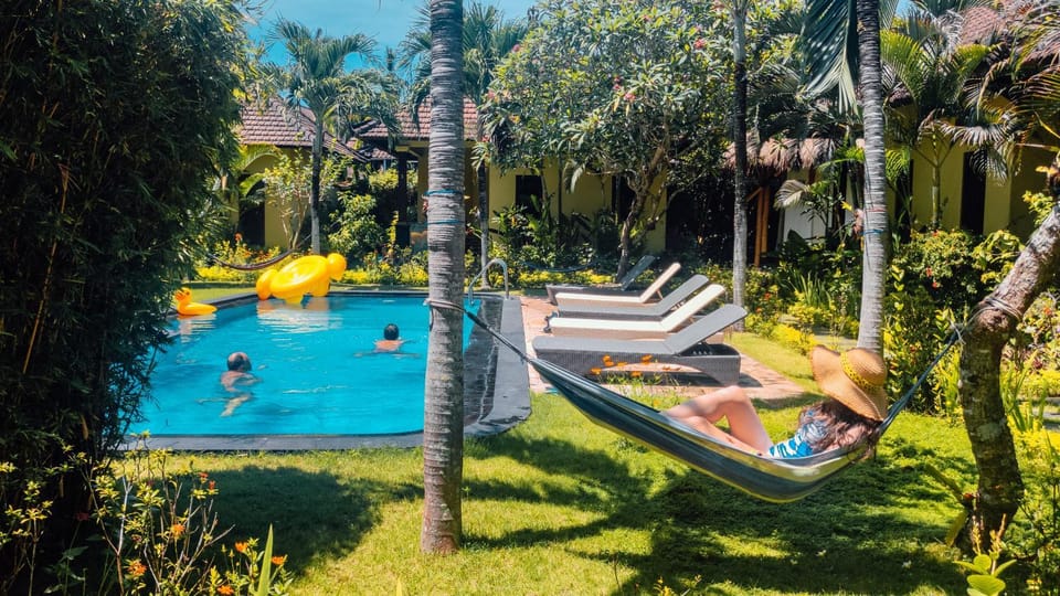 Day, Garden, Swimming pool, sunbed