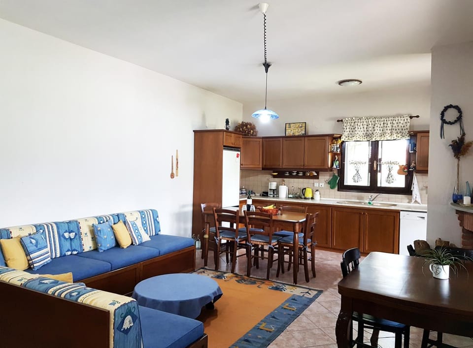 Kitchen or kitchenette, Living room, Seating area, Dining area, stove