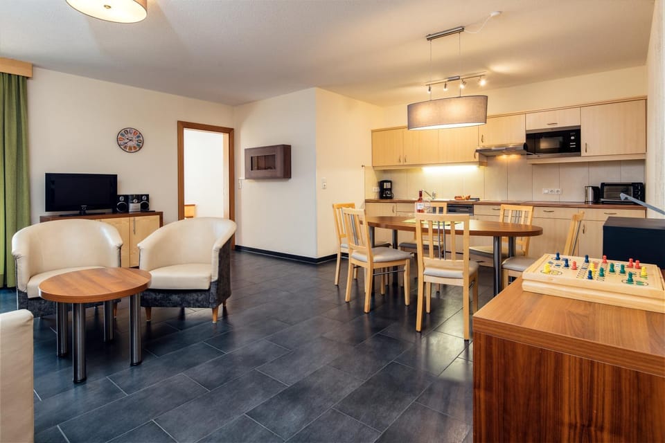 Kitchen or kitchenette, Living room, Dining area