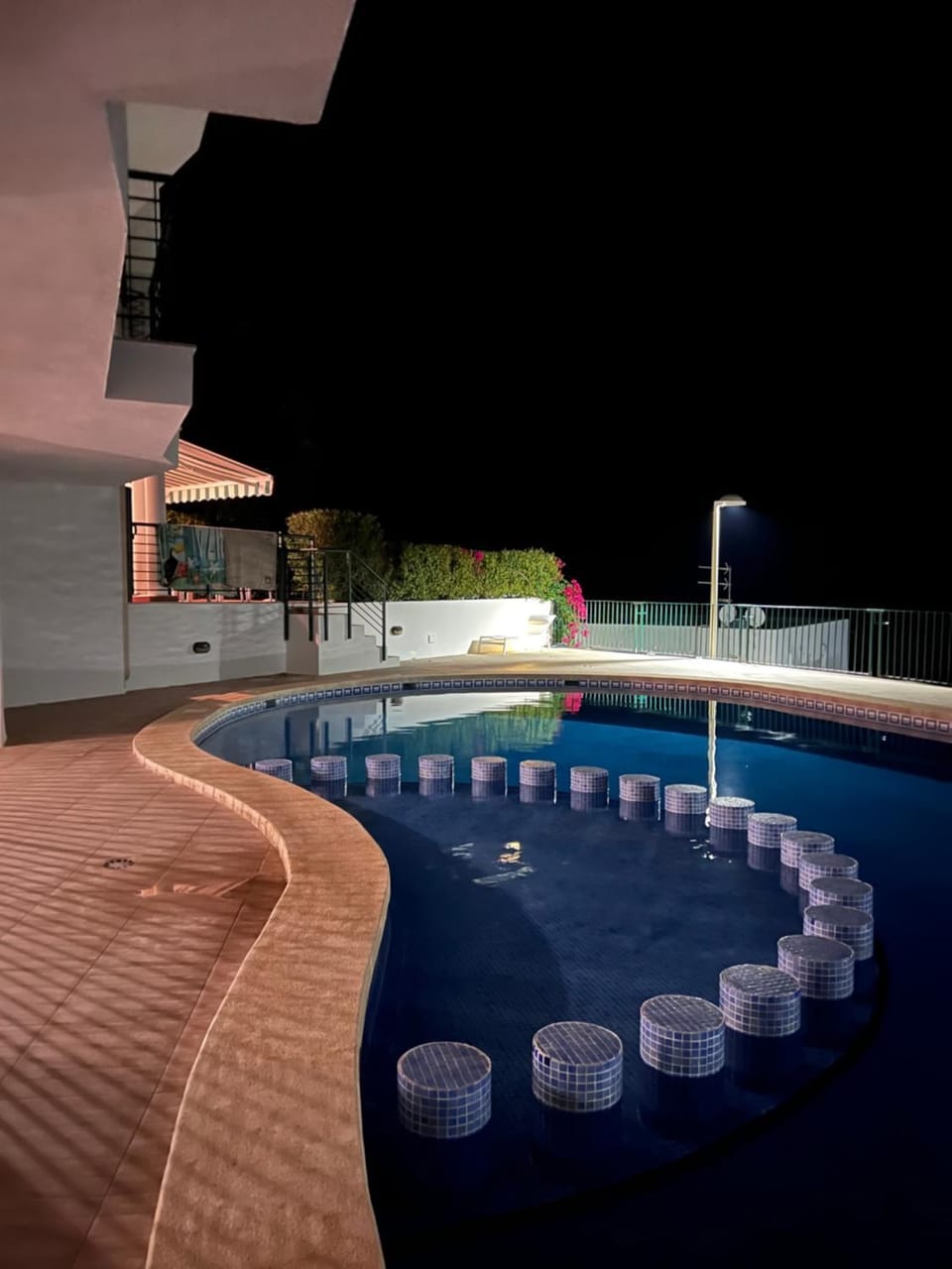 Night, Balcony/Terrace, Swimming pool