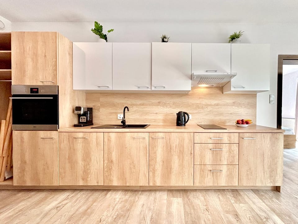 Coffee/tea facilities, Kitchen or kitchenette, dishwasher, oven, stove
