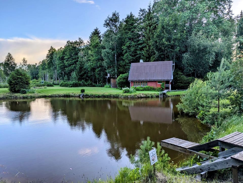 Natural landscape, Sauna, Lake view