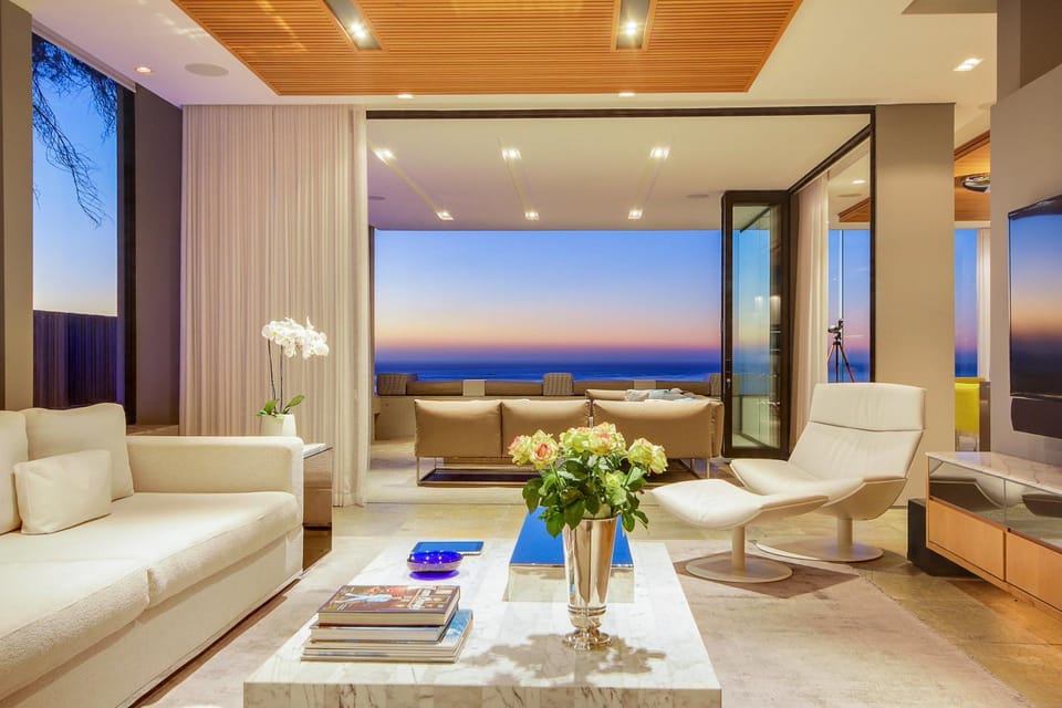 Living room, Seating area, Sea view