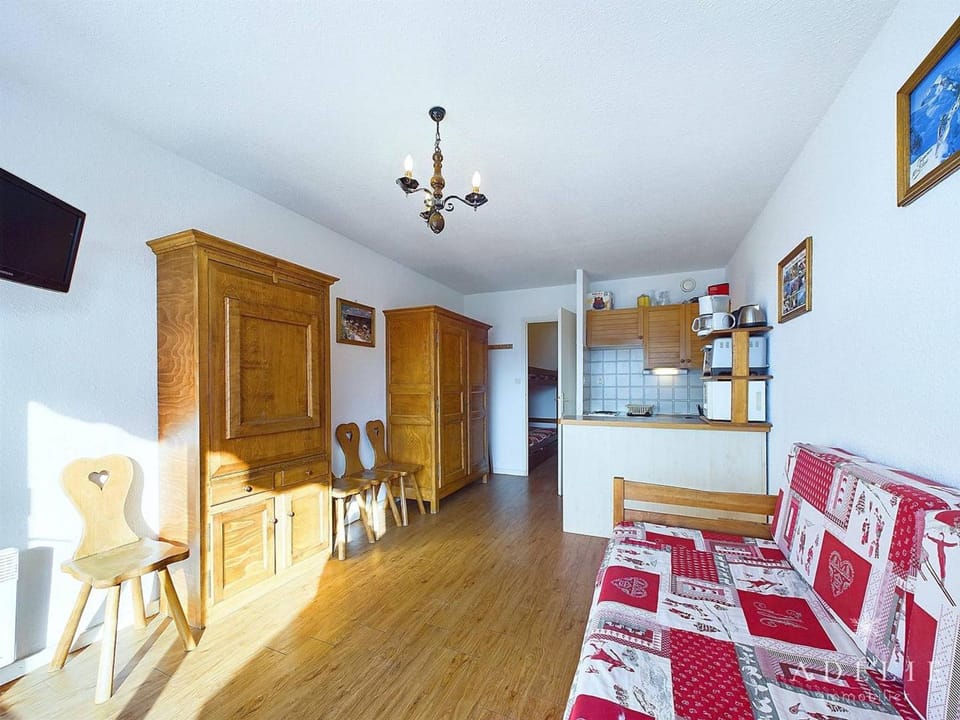 Studio montagne au centre, 4 pers, balcon, proche pistes - FR-1-398-575 Apartment in Montvalezan