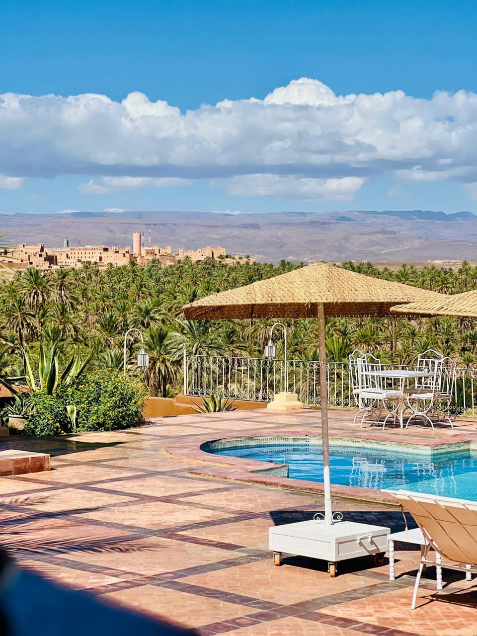 Patio, Nearby landmark, Restaurant/places to eat, Day, Natural landscape, Mountain view, Pool view, Swimming pool