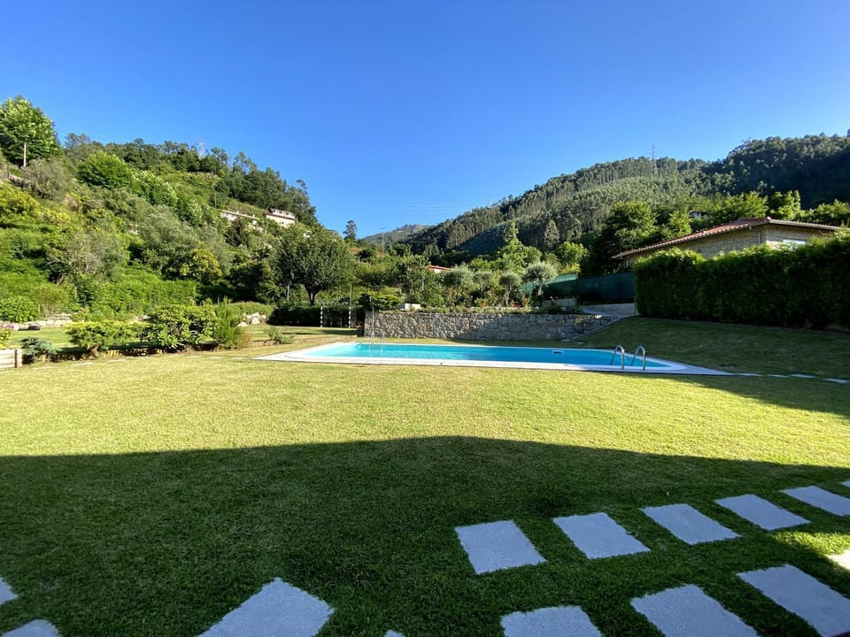 Natural landscape, Garden, Swimming pool