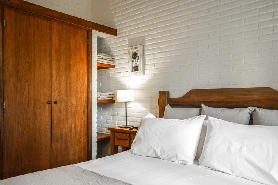 Bed, wardrobe