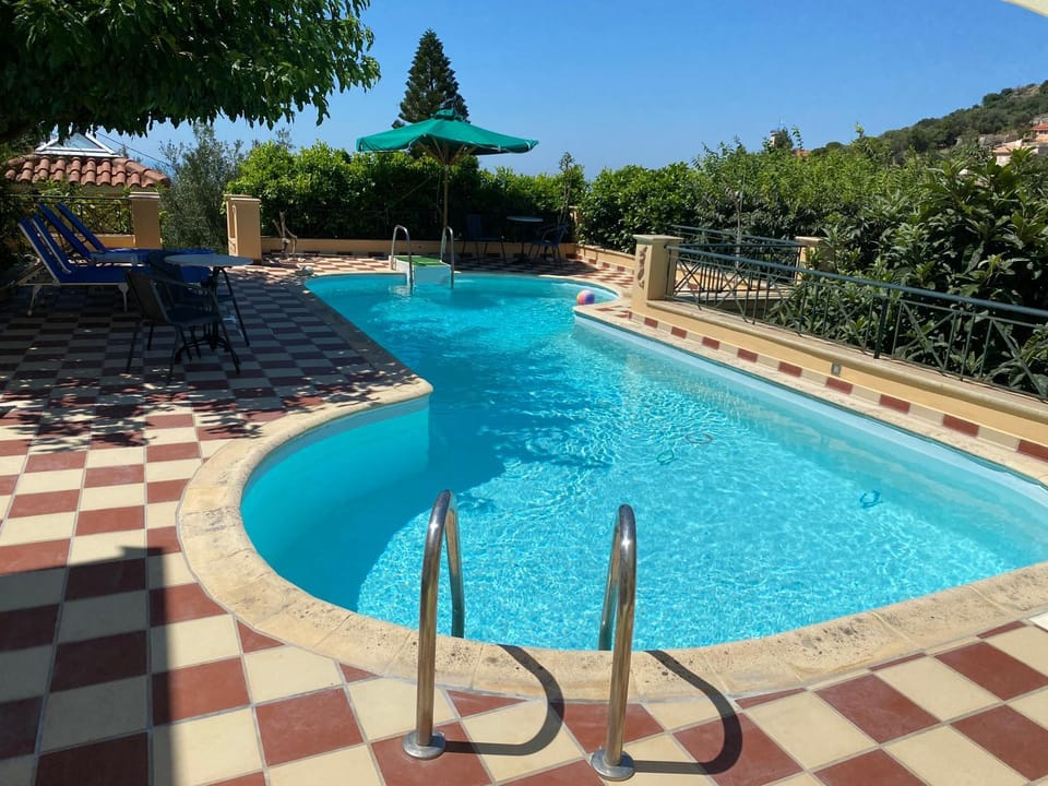 Patio, Day, Natural landscape, Pool view, Swimming pool, Swimming pool, sunbed