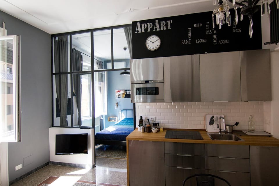 Kitchen or kitchenette, Living room, Bedroom