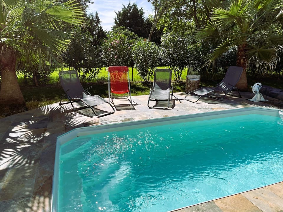 Patio, Spring, Day, Natural landscape, Garden, Garden view, Pool view, Swimming pool, sunbed