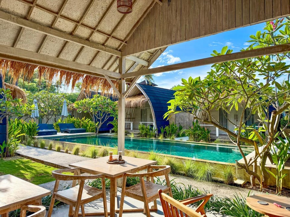 Patio, Pool view