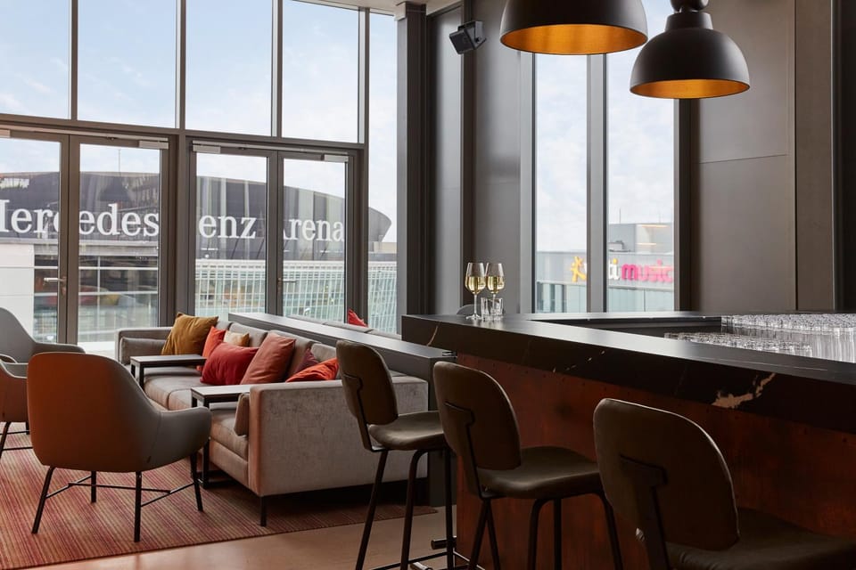 View (from property/room), Living room, Seating area, Drinks, furniture, minibar