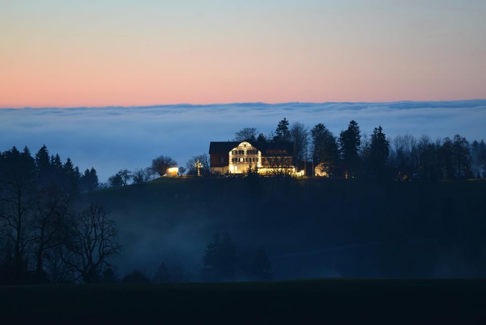 Property building, Night, Natural landscape, Sunset