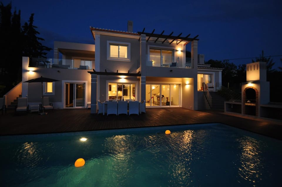 Night, Pool view, Swimming pool