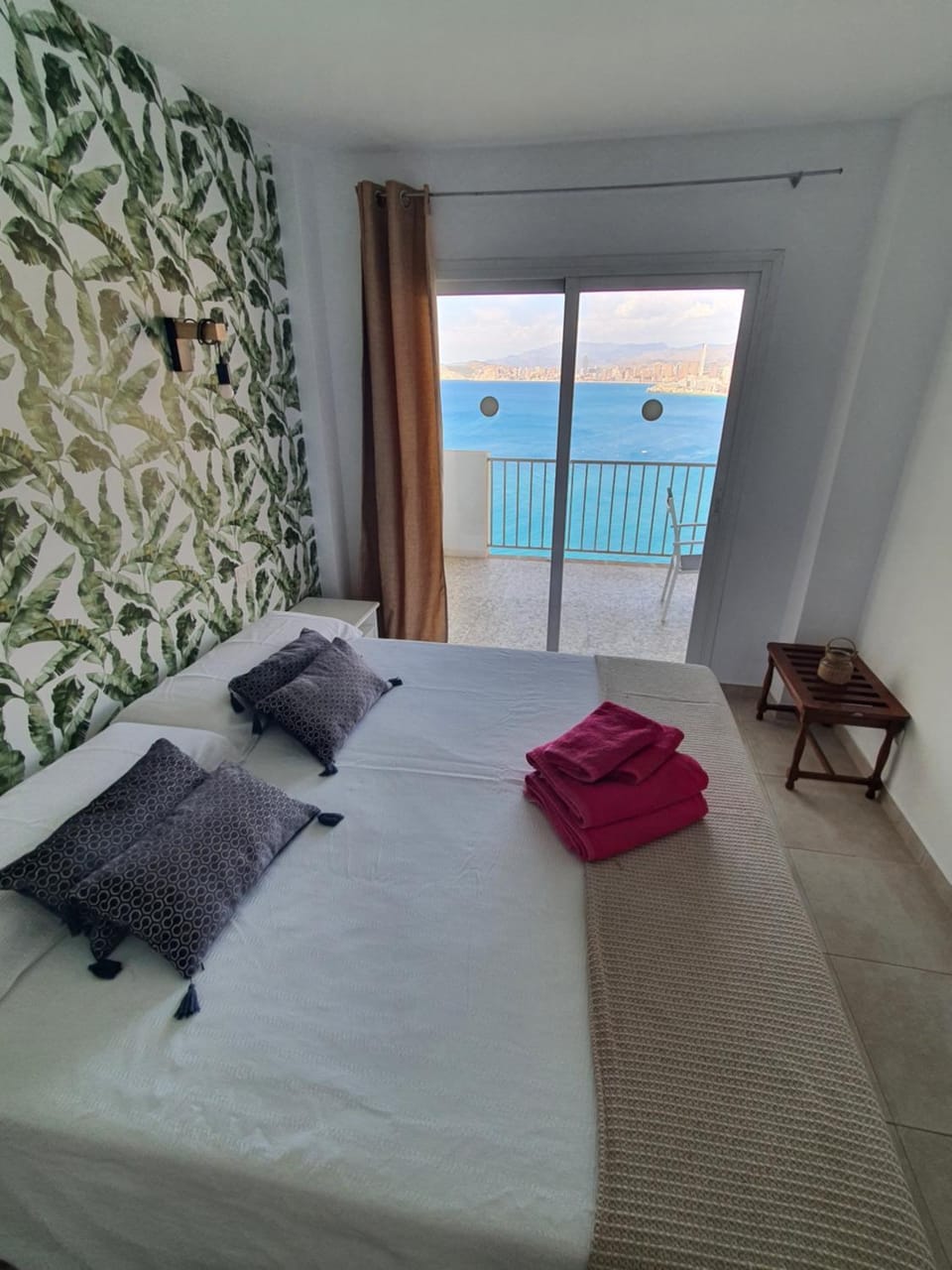 Bed, Bedroom, Sea view
