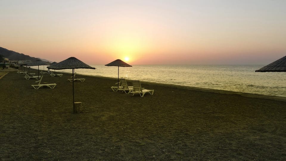 Beach, Sunset, sunbed