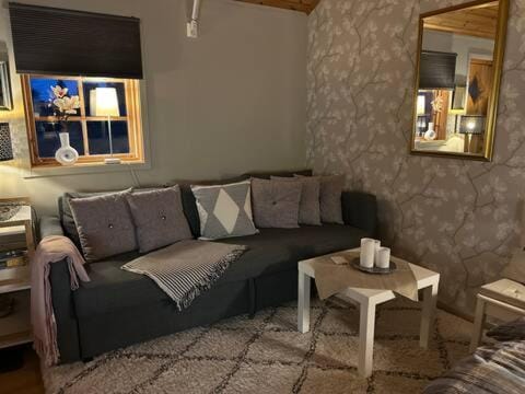 Bed, Living room, Seating area