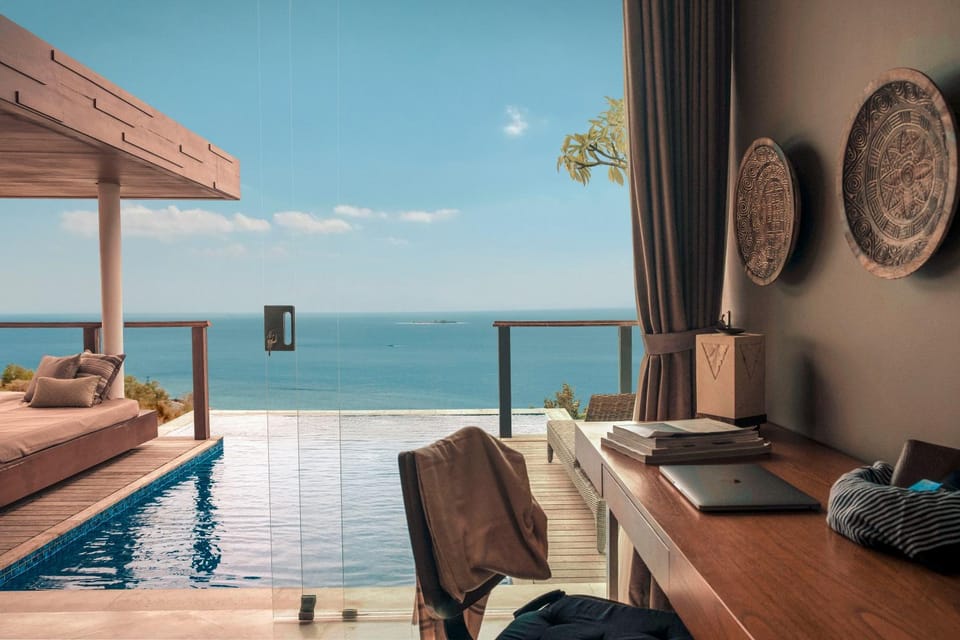 Natural landscape, Pool view, Sea view, Swimming pool