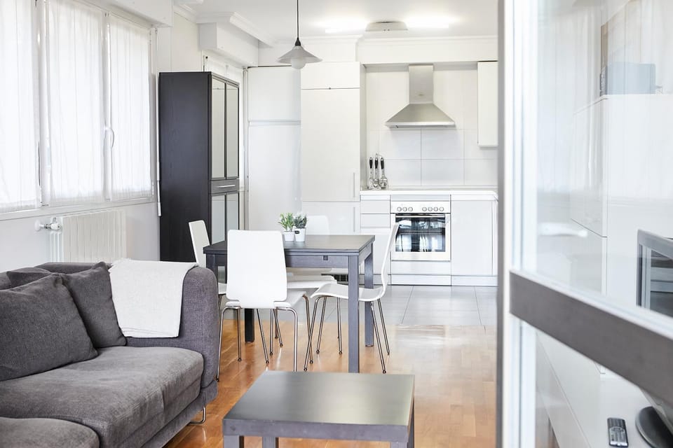 Kitchen or kitchenette, Living room, Dining area