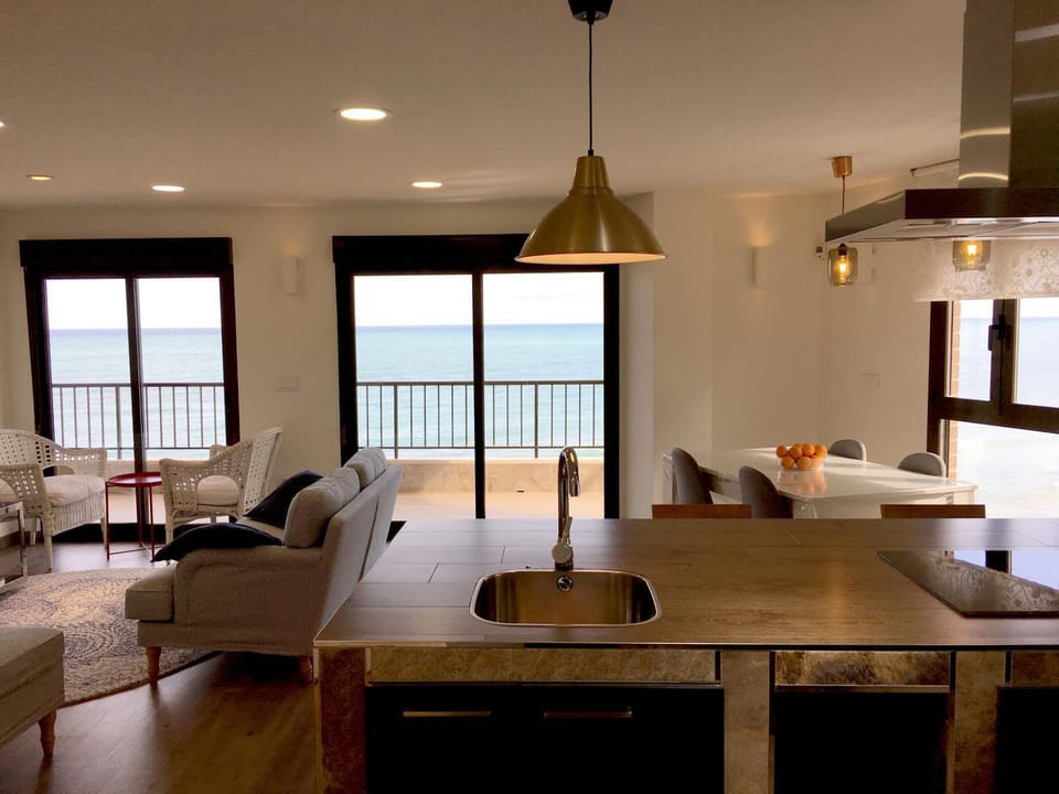 Living room, Seating area, Dining area, Sea view