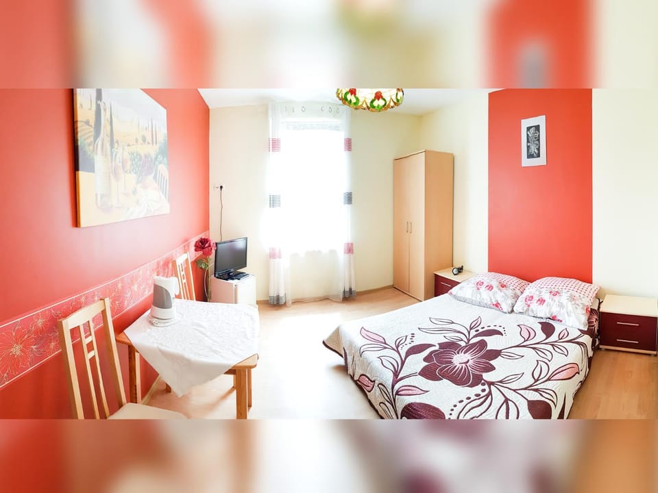 Bed, Photo of the whole room, furniture, wardrobe