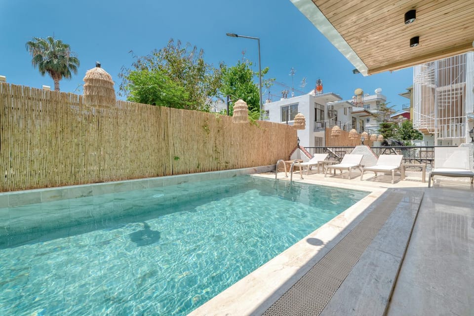 Patio, Pool view, Swimming pool, sunbed