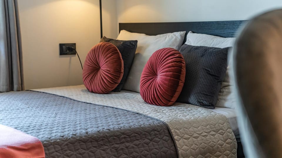 Bed, Decorative detail, Bedroom, cot, air conditioner