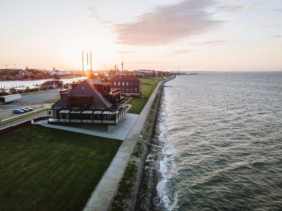 Bird's eye view, View (from property/room), Sea view, Sunset