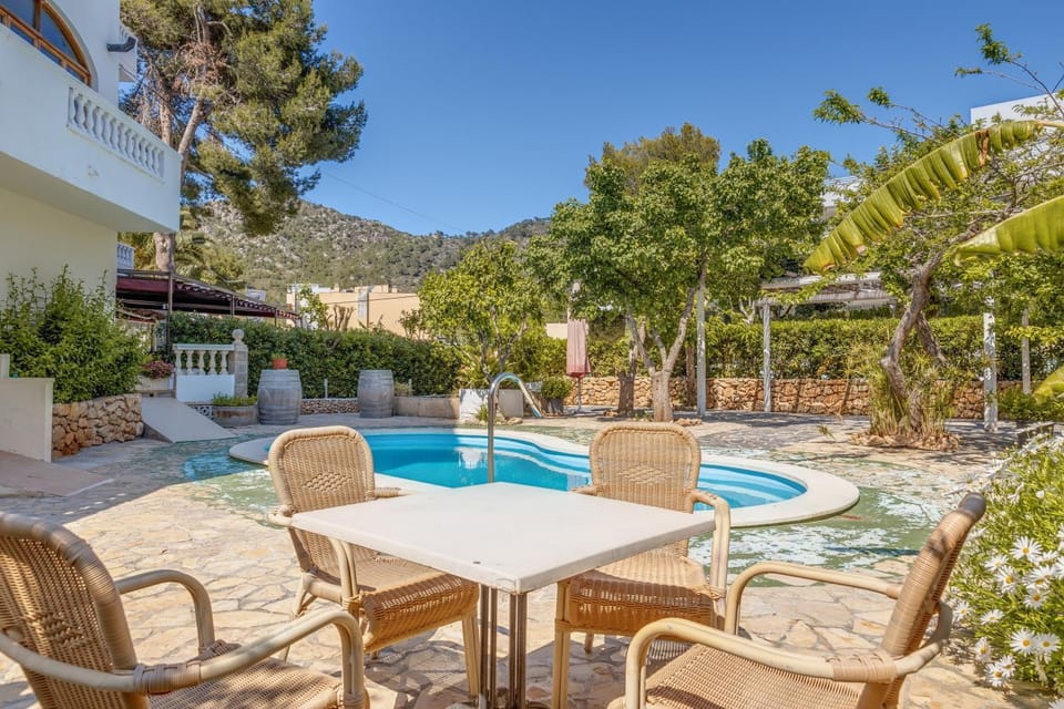 Property building, Living room, Swimming pool