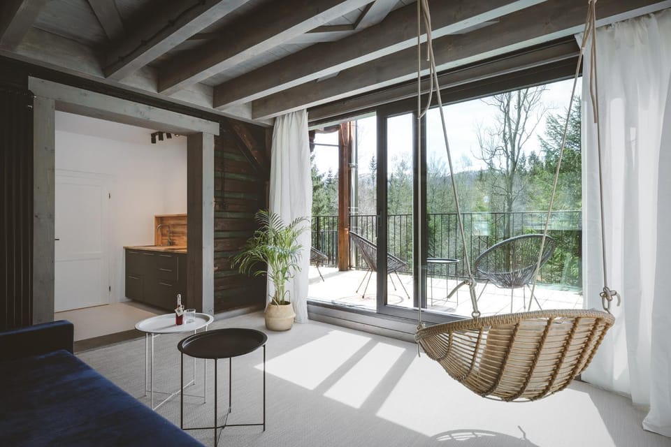 View (from property/room), Living room, Seating area, Garden view