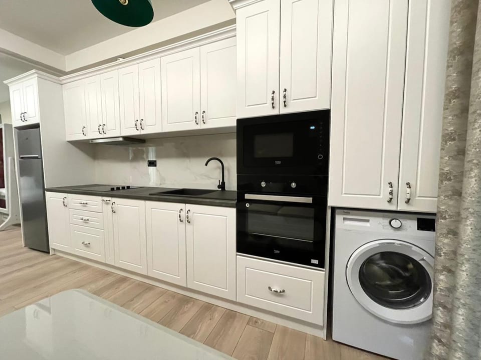 Kitchen or kitchenette, minibar, washing machine