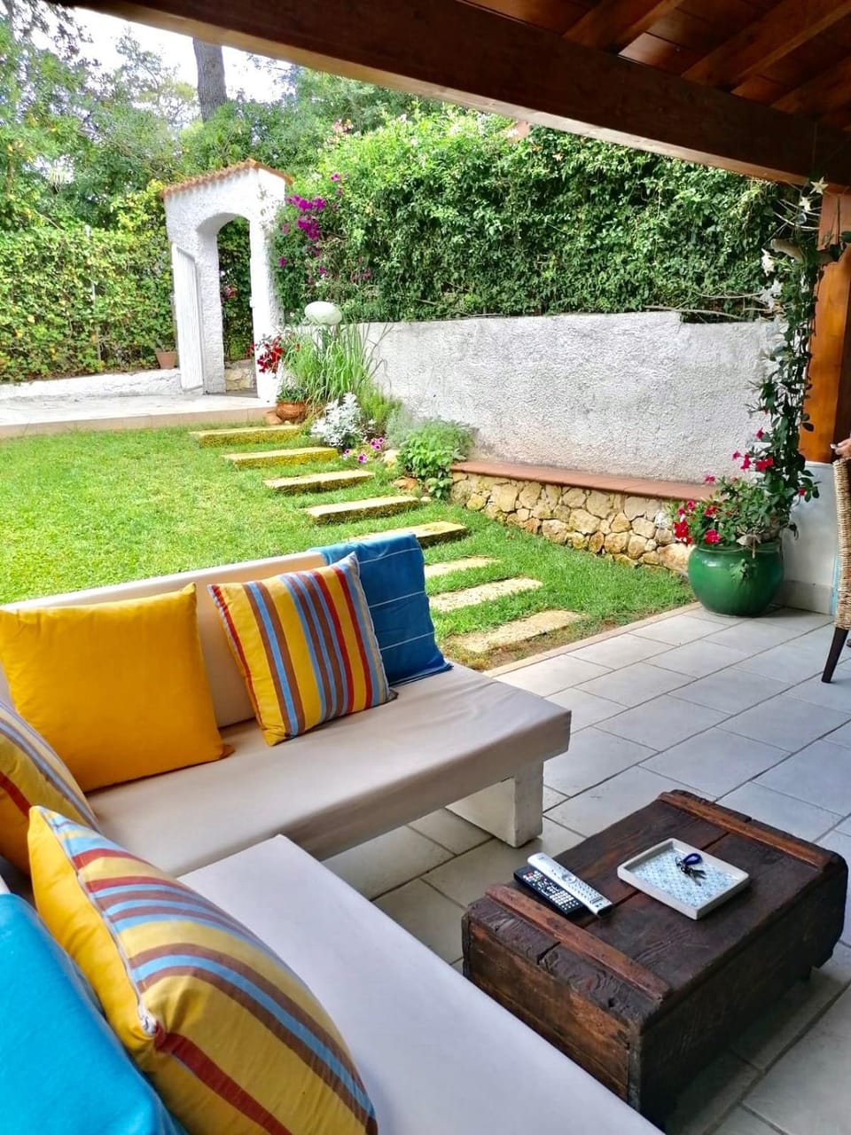 Patio, Garden, Living room, Seating area, Garden view