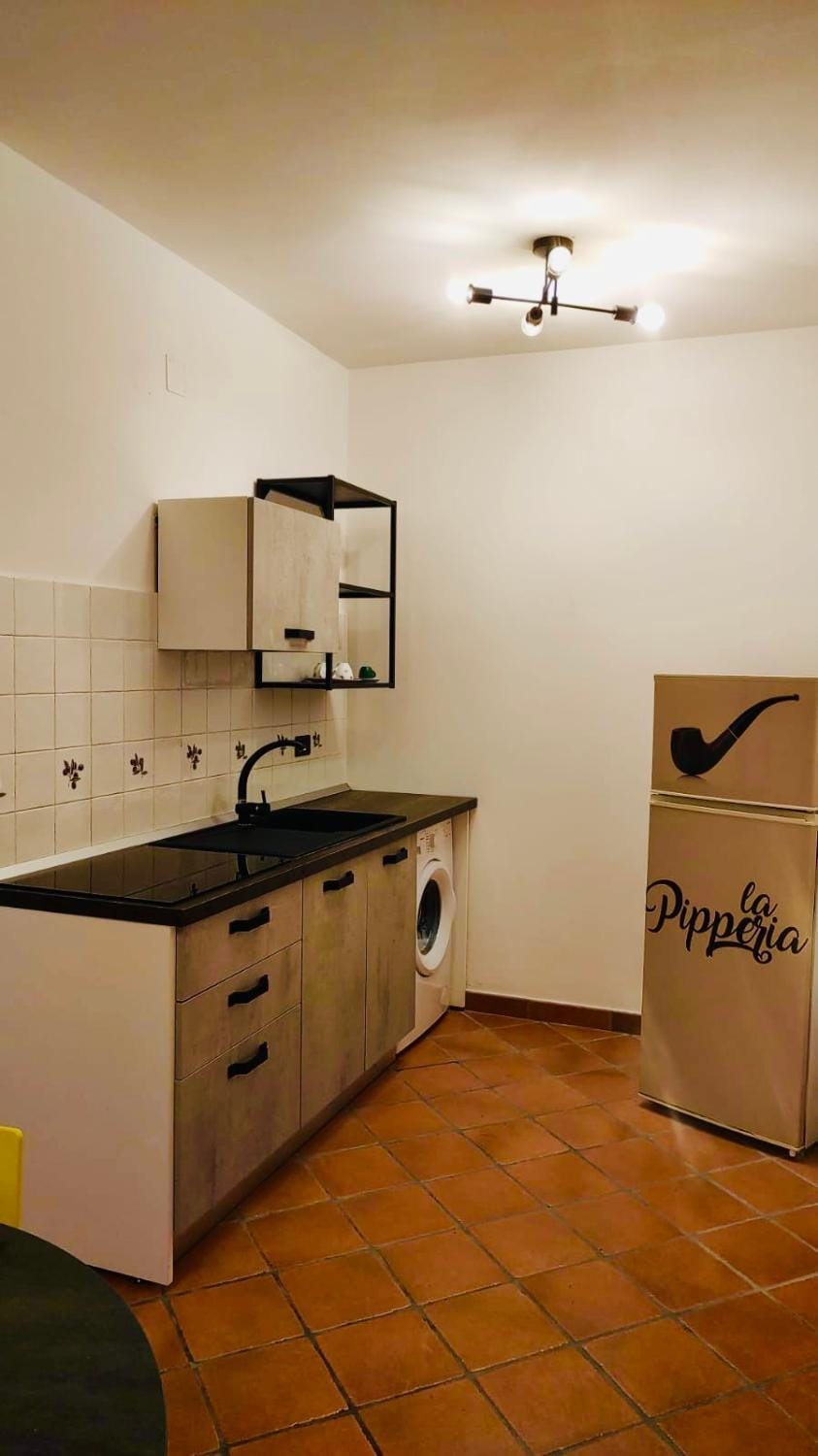 Kitchen or kitchenette, washing machine
