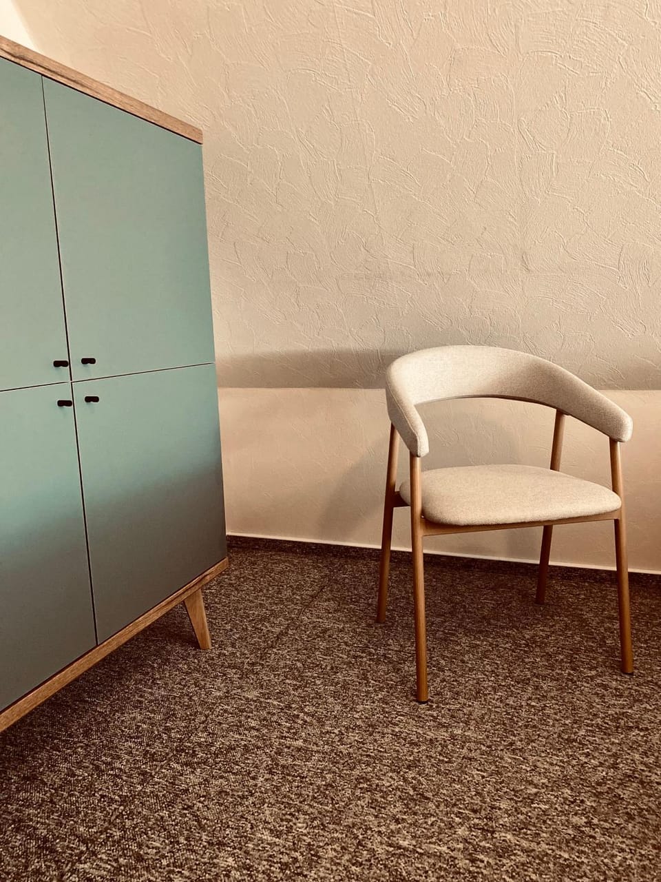 Seating area, wardrobe